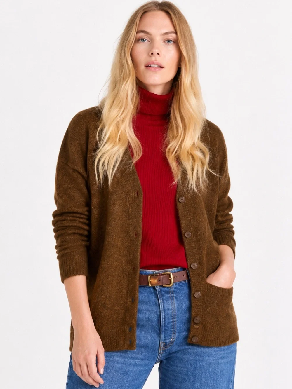 Madewell Brown Merino Wool Blend Cardigan | Cozy Soft Classic | Size XS‎